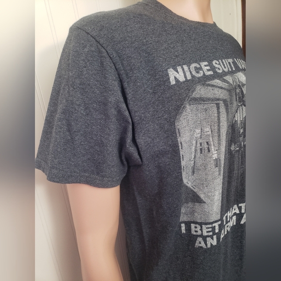 Gray Star Wars Darth Vader Fun Graphic T-Shirt- Sz M - Picture 4 of 8